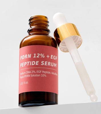 PDRN 12 EGF Peptide Microneedling Serum wVolufiline - Anti-Aging Face Serum with Niacinamide, Hyaluronic Acid 1 Fl Oz Korean Skincare