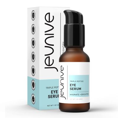 Jeunive Deep Hydration Refreshing Triple Peptides Daily Eye Correction Serum 48Hr Hydrating Delicate Eye Skin Area to Reduce Dark Circles, Puffiness, Fine Lines and Wrinkles, 1 oz (28g)