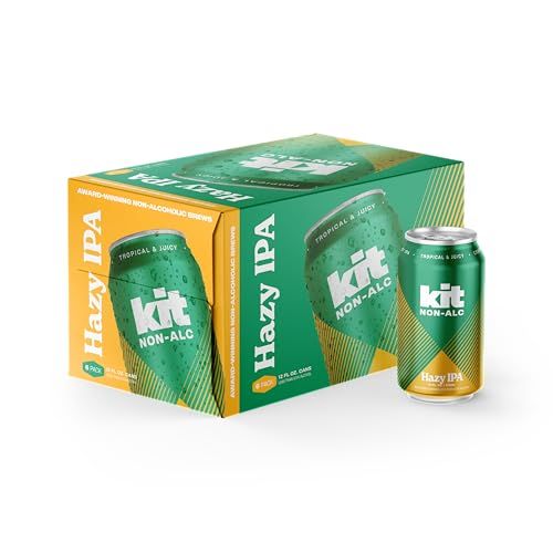 Kit Non-Alc - Non-Alcoholic Craft Beer - Hazy 6pk Cans, 12 FL OZ, 4 Simple Ingredients - Gluten-Removed, Vegan Friendly, Dairy Free