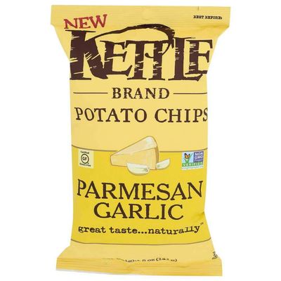Kettle Parmesan Garlic Potato Chips, Non GMO, 5 Ounces (Pack Of 15)