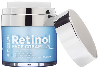 Passport to Organics Retinol 2.5 High Potency Face Cream - Anti-Aging Cream - Organic Moisturizing Cream with Vitamin C, Hyaluronic Acid Essential Oils - Retinol Moisturizer for Dry Skin - 1.7oz
