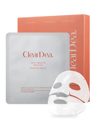 ClearDea Mucin Collagen EGF Fitting Mask - Collagen EGF-Infused Hydrogel Mask for Deep Hydration, Firming, and Nourishing Skin, Non-Greasy, Korean Skincare, 5 Sheets