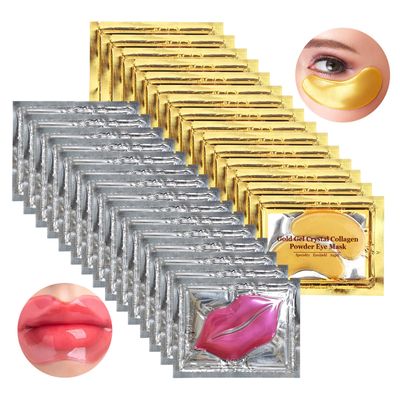 Jakuva 30 Pairs Lip Masks Eye Masks,Gold Under Eye Patches for Puffy Eyes,Pink Lip Masks Skincare,Moisturizing Lip Eye Skin,Anti-Aging,Reducing Fine Lines,Nourishing for Face Care