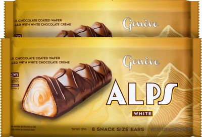 Geneve Alps Milk Chocolate Bar, Chocolate Coated Wafer filled with Cr me, 1.76oz (16 Bars) Rich Creamy Candy Bar