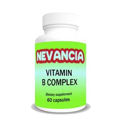 Nevancia Vitamin B Complex - Supports Brain Health Cognitive Function - Improves Memory, Focus, Alertness Concentration - Supports Immune Heart Health - for Energy Metabolism - 60 Capsules