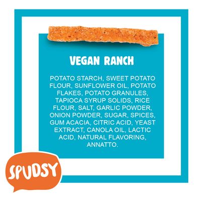 Spudsy Zesty Ranch Sweet Potato Fries Vegan, Gluten Free Veggie Straws Plant-Based, Top-9 Allergen-free, Non-GMO, Kosher, Superfood Snack 6 Pack, 4 oz Bags