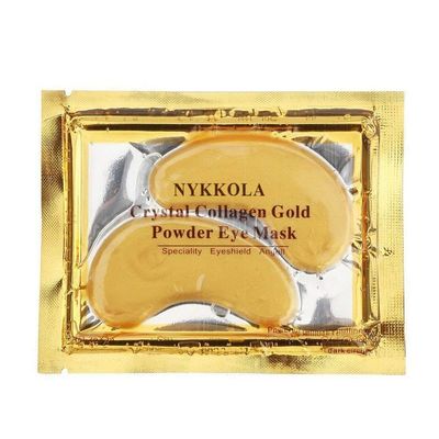 NYKKOLA 20 Pairs Gold Eye Mask Powder Crystal Gel Collagen Eye Pads For Anti-Aging Moisturizing Reducing Dark Circles, Puffiness, Wrinkles