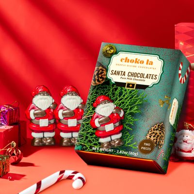 Choko La Sweet Surprises for Mom - Pack of 2 Santa-Shaped Chocolates Fun Unique Mother s Day Gift