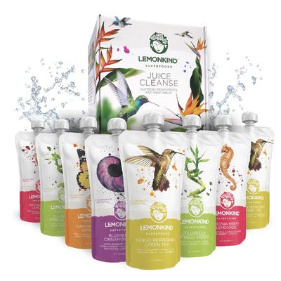 LEMONKIND 1-Day CORE Colon Juice Cleanse: Detox, Gut Health, Boost Energy, Reduce Bloating - Vegan, Gluten-Free, Pressed, Women-Owned, 8 juices