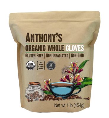 Anthony&#39;s Organic Whole Cloves, 1 lb, Gluten Free, Non GMO, Non Irradiated, Keto Friendly