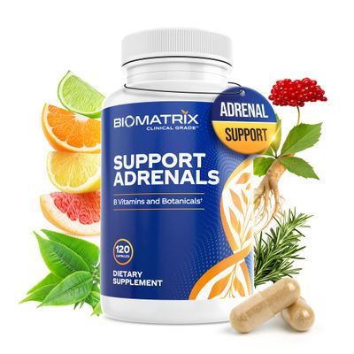 Adrenal Fatigue Supplement, Cortisol Manager, 5-MTHF, B Vitamins, Vitamin C, Adaptogens, Bioflavonoids, DHEA, Inositol, 30-60 Day Supply 120 Veggie Caps