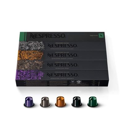 Nespresso Capsules Original Line, Ispirazione Espresso Variety Pack, Medium Roast Espresso Coffee, 100 Count Coffee Pods