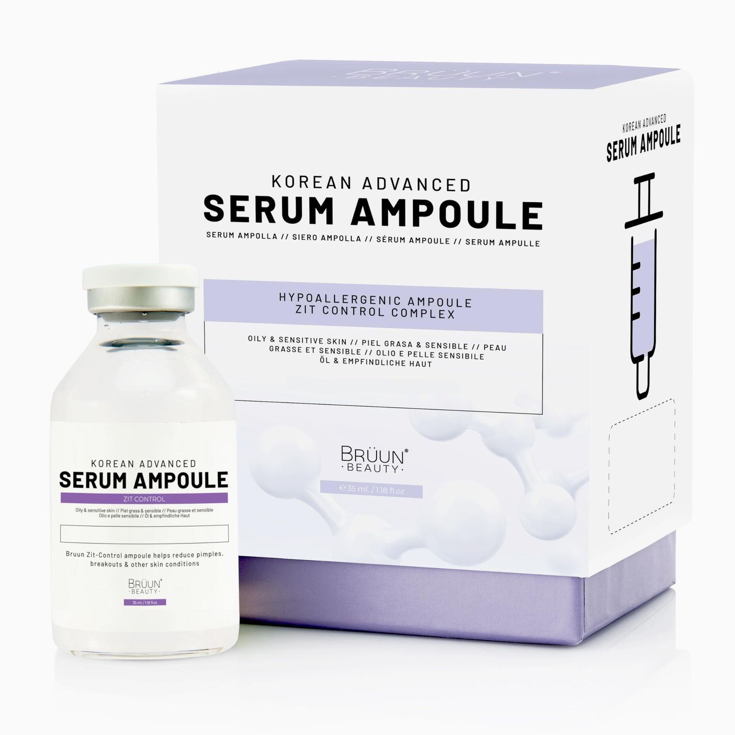 BR UN AC - Control Clear and Pure Vita Plus Ampoule - Micro Needling Korean Booster for Face and Body to Use with and without Derma Pen Microneedling Skin Care Serum 1.18 oz