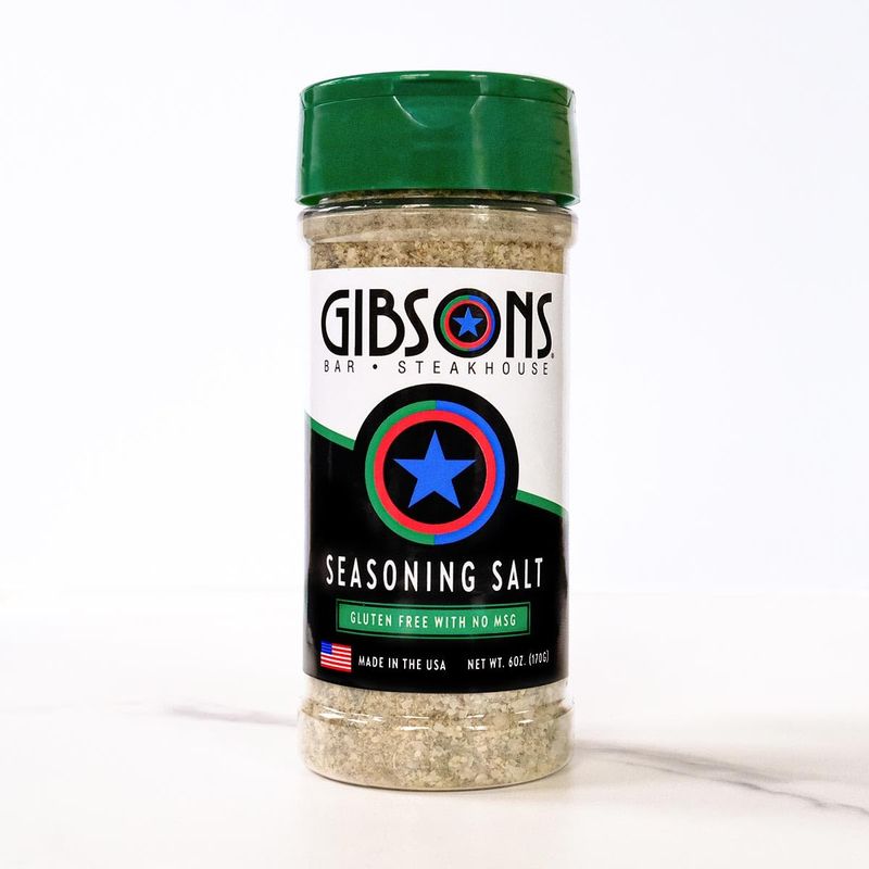 Gibsons Steakhouse Seasoning Salt (6 Ounce Jar) - Original Cooking Grilling Blend of Spices Seasonings (Salt, Onion Garlic) - No MSG Gluten Free