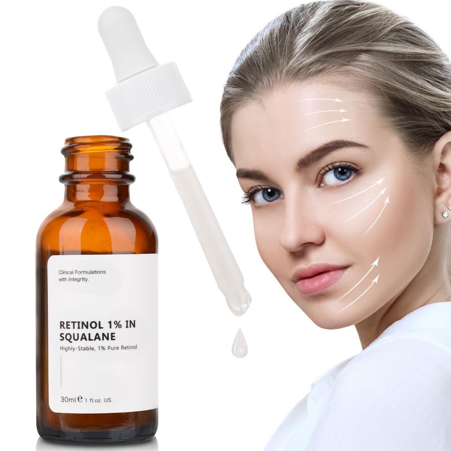 Retinol 1 in Squalane Serum For Face, 30ML Anti Aging Retinol Serum For Women, Moisturizing Retinol Face Serum For Fine Lines Acne.