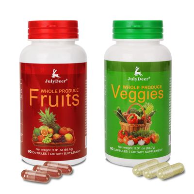 Fruit and Veggies Supplement Ingredients Natural - 2 Bottles 180 Total Vegetarian Capsules Balance of Natural 1618 Whole Fruits Veggies Blend Fresh Superfood Formula with Vitamins and Minerals