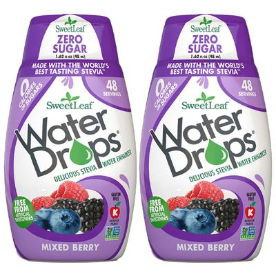 SweetLeaf Water Drops, Mixed Berry - Sugar-Free Water Enhancer Drops, Stevia Monk Fruit Sweetener Water Flavoring, 1.62 Oz (Pack of 2)
