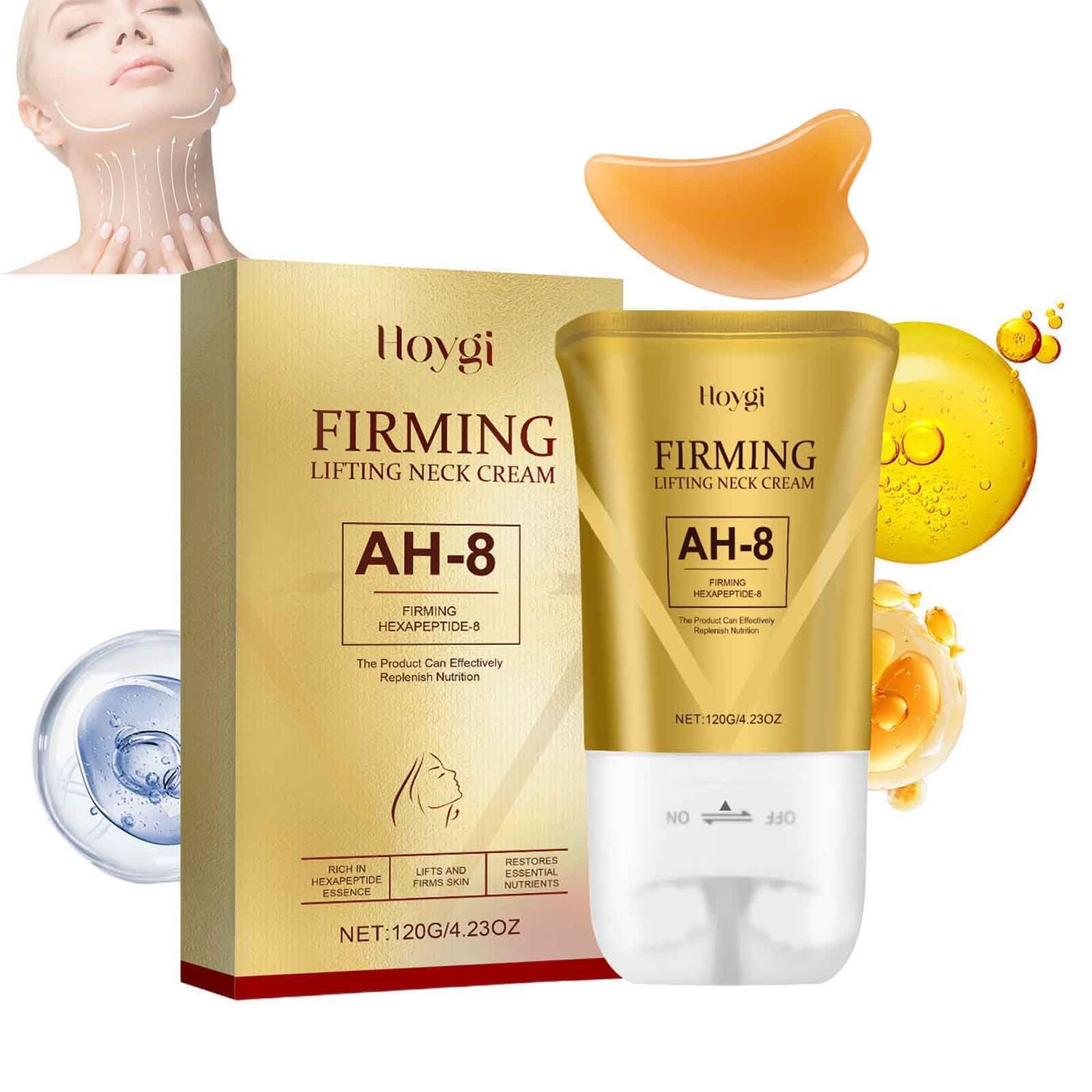 GHQFG AH-8 Firming Neck Cream for Crepey Skin Body Care Comfort, Moisturizing, Tightening Lotions for Skin Care Repair (1)
