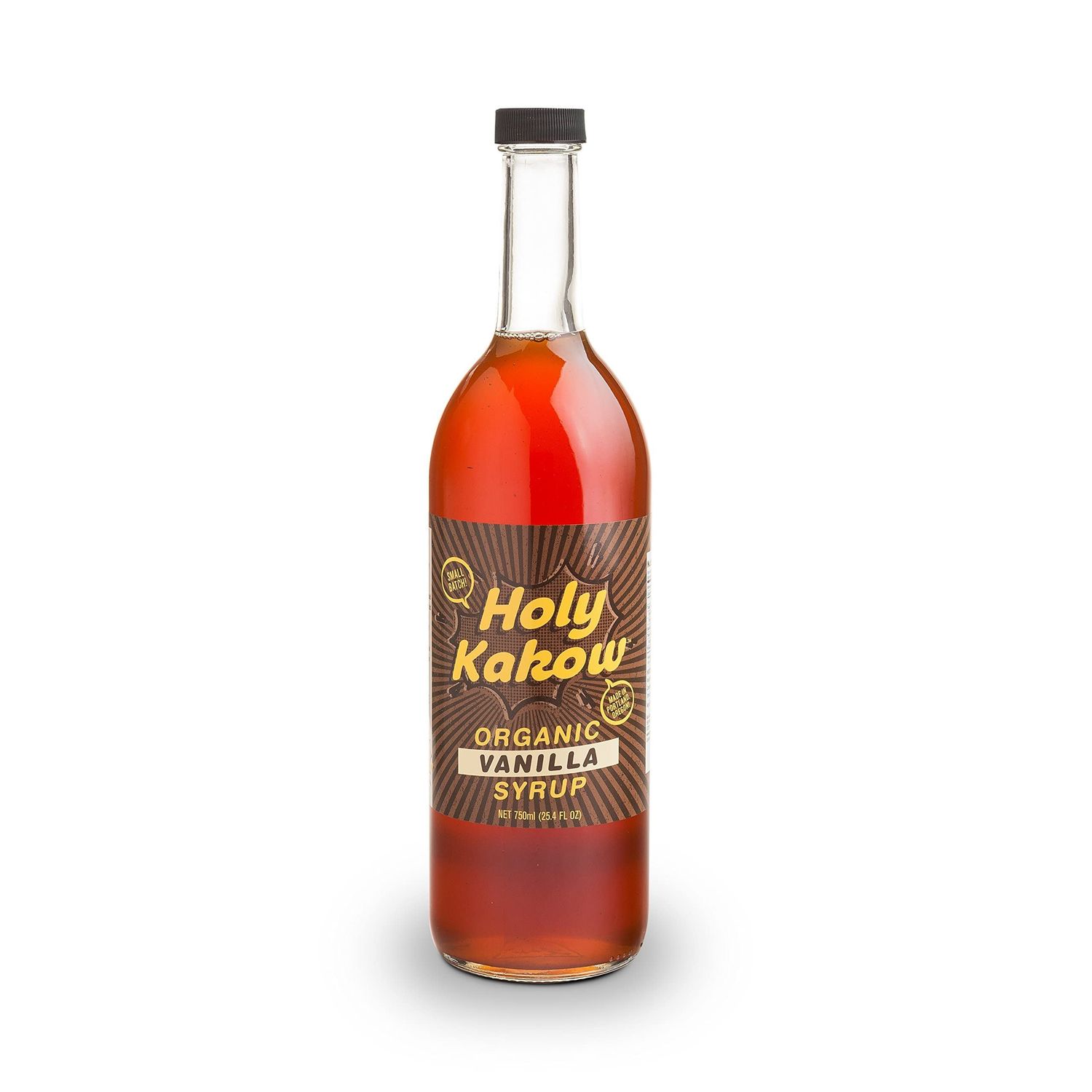 Holy Kakow Cafe Organic Vanilla Syrup - Vanilla Syrup, Coffee Syrup, Organic Syrup for Coffee, Vanilla Syrup for Coffee, Add to Latte, Cocktail Shake, Real Food Ingredients, Specific Flavor - 750ml