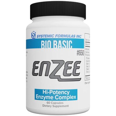 VitaBoost Systemic Formulas Enzee Hi-Potency Enzyme Complex Bio Basic 650, 60 Capsules. Digestion Support