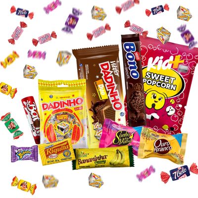 BRAZILIAN CORNER Candy Variety Box Mixed Cookies, Candies Chocolates Snack Boxes Brazilian Treats for Adults, Kids Teen Great for Gifts, Home, School, College 40 Count