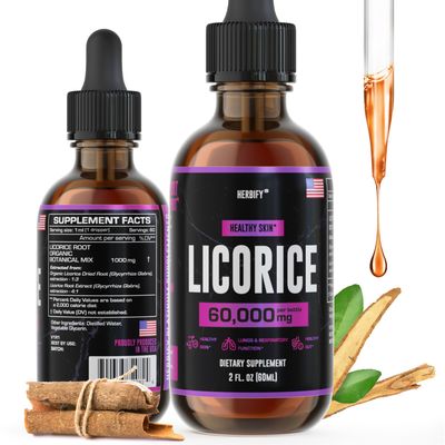HERBIFY Licorice Root Extract - Powerful Licorice Supplement - Lung Support Supplement - Licorice Extract for Skin Health and Immune Support - Made in USA - 2oz