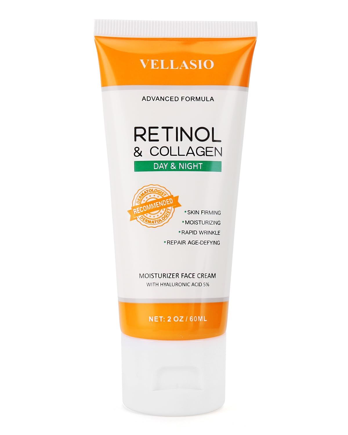 Retinol Cream for Face Moisturizer,Anti-Aging Collagen for Tightening Skin,Day Night Face Collagen Cream,Anti Wrinkle for Women and Men - 60ml