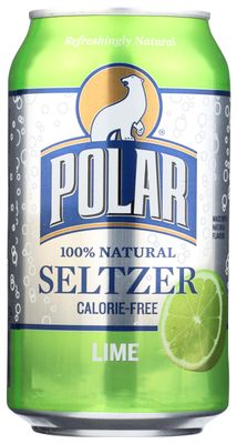 Polar Seltzer Water, Lime, 12 fl oz