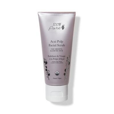 100 PURE Acai Pulp Facial Scrub, Exfoliating, Organic Face Wash (2 Fl Oz)
