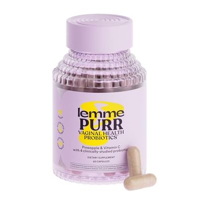 Lemme Purr Vaginal Probiotics for Women - Promotes pH Balance, Healthy Vaginal Odor Urinary Tract Health wLactobacillus Blend, Clinically Tested Strains, Pineapple Vitamin C - 60 Veggie Capsules