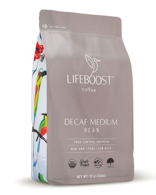 Lifeboost Medium Roast Decaf Coffee Beans - Organic Low Acid Swiss Water Decaf - Whole Bean Coffee - Third Party Tested for Mycotoxins Pesticides - Chemical Free - 12 oz