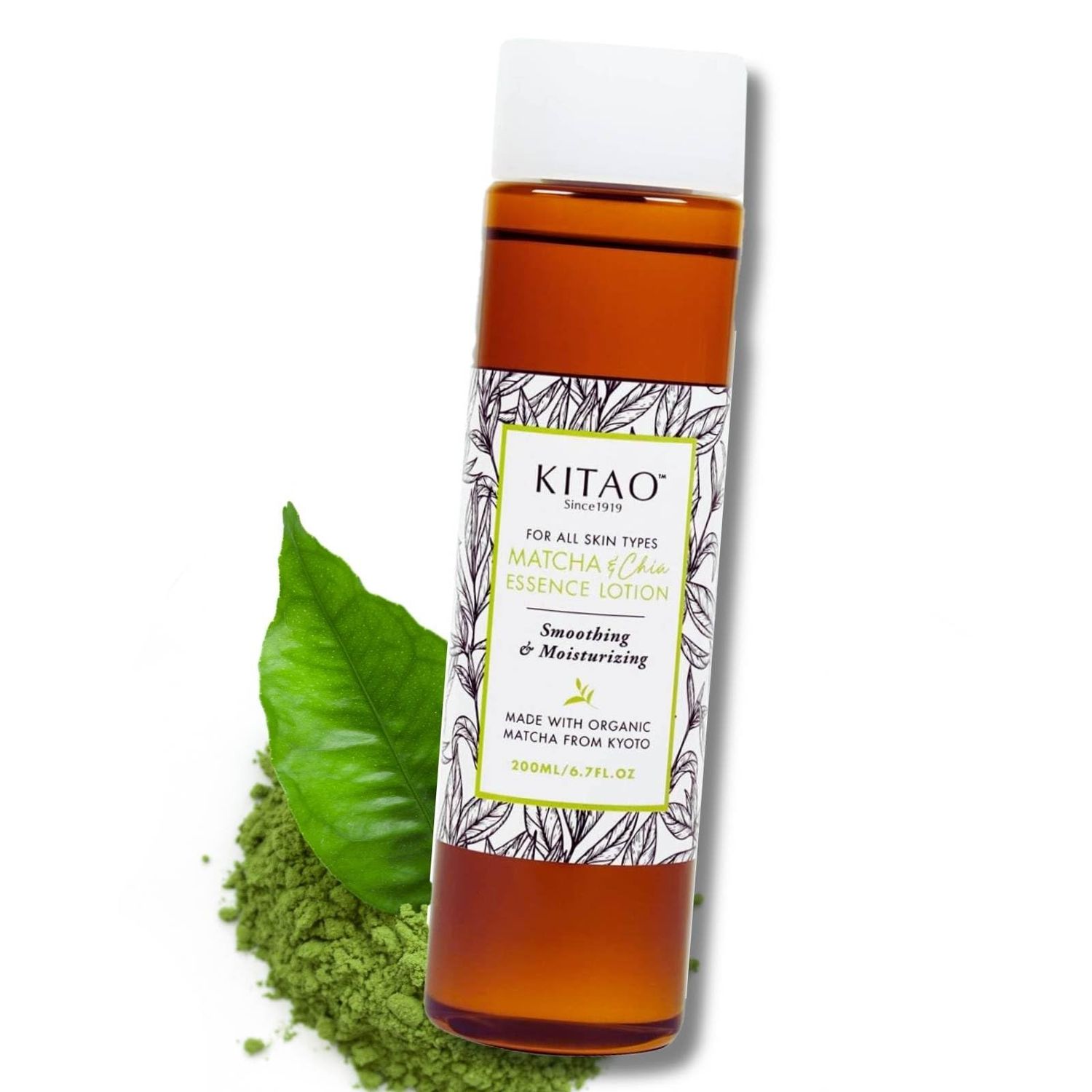 KITAO Face Moisturizer Toner Lotion for Sensitive Dry Skin for Women Men Anti-Aging, Natural Non-Greasy Facial Moisturizer from Japan with Antioxidant Matcha, Organic Quinoa Chia, 6.7 Fl Oz