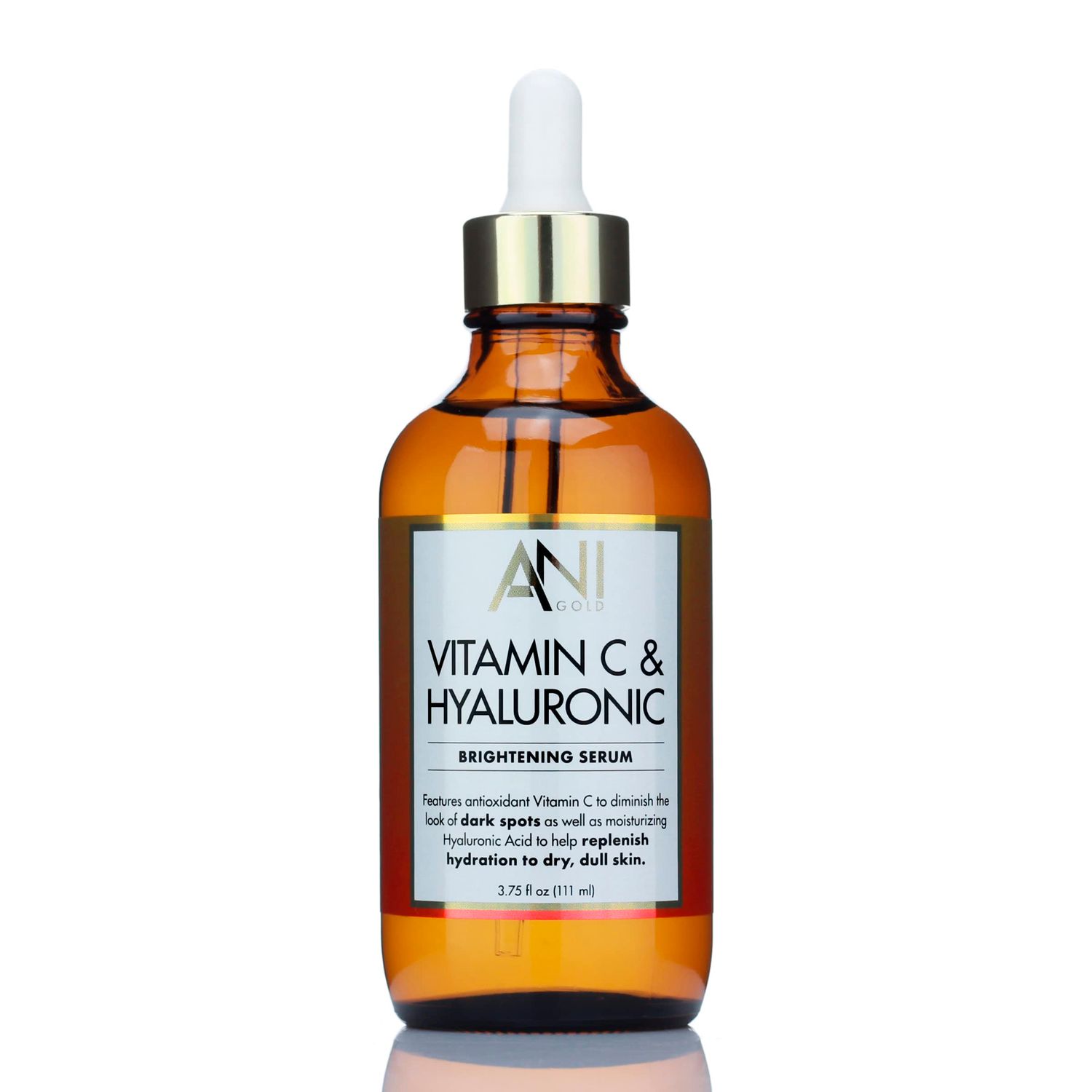 Anigold Vitamin C Hyaluronic Acid Facial Serum Skin Care Anti-Aging Moisturizer Potent Face Skincare Booster For Dry Skin, Age Spots, Wrinkle Repair, Dark Spots, Fine Lines, Large 3.75 Fl Oz