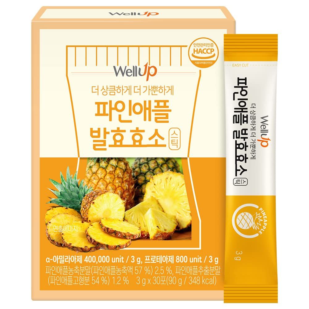 RAWEL Well Up Fermentation Digestive Enzymes (3g x 30ea) (Cruch ChocoPineapple) (3g 30sticks, Pineapple)