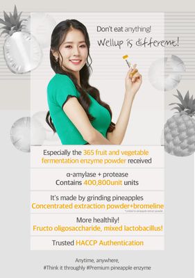 RAWEL Well Up Fermentation Digestive Enzymes (3g x 30ea) (Cruch ChocoPineapple) (3g 30sticks, Pineapple)