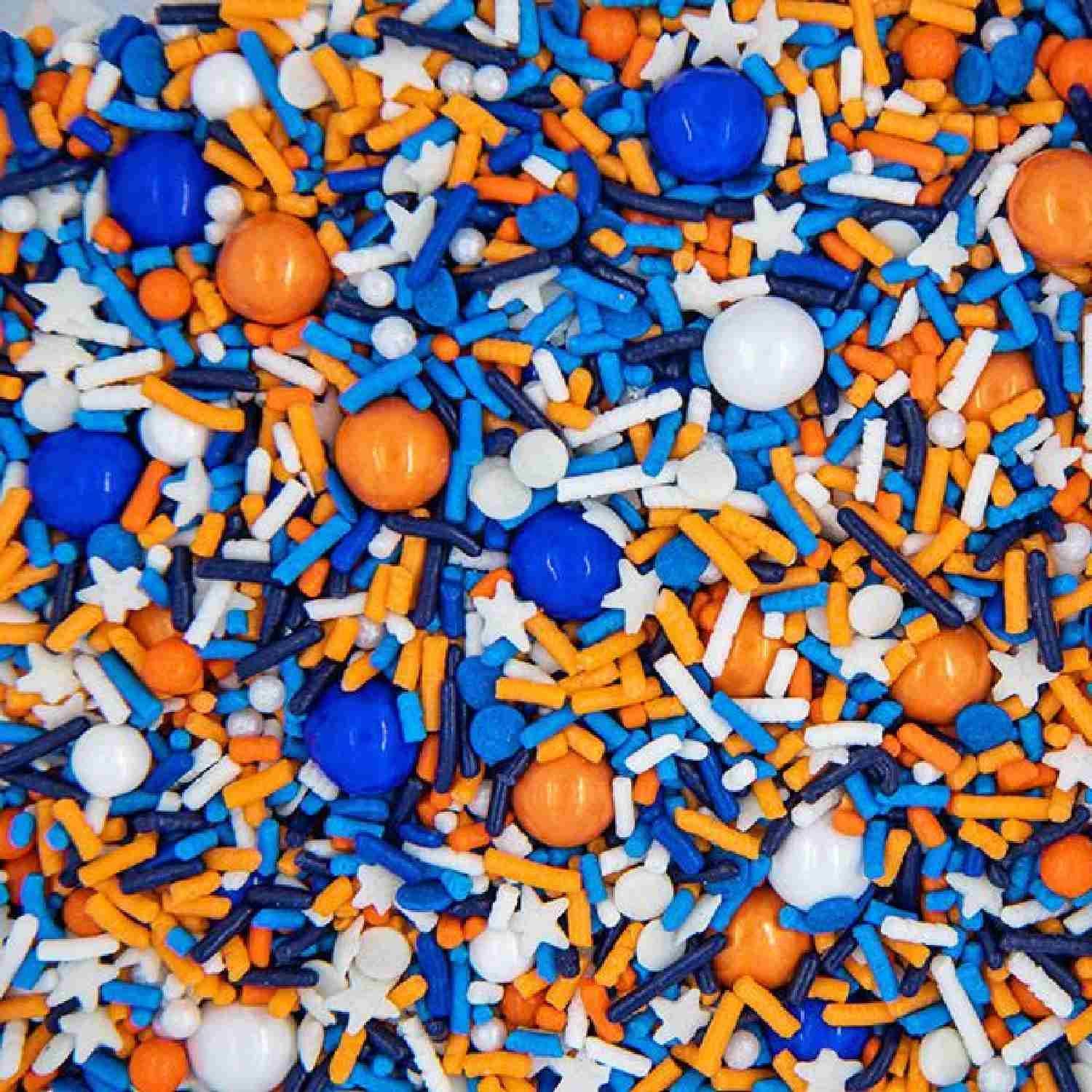 Sprinkles for Cake Decorating Edible Cake Decorations Fancy Orange Sprinkles Blue Sprinkles for Cupcake Decorations Ice Cream Toppings, Cake Decorations Edible Cake Sprinkles for Cupcake Decorating