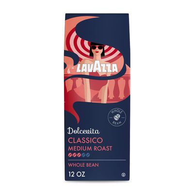 Lavazza Dolcevita Classico Whole Bean Coffee 12oz Bag, Medium Roast, Rich and Full-bodied, Intensity 35, Arabica and Robusta, Ideal for Drip Brewers, (Pack of 1) - Package May Vary