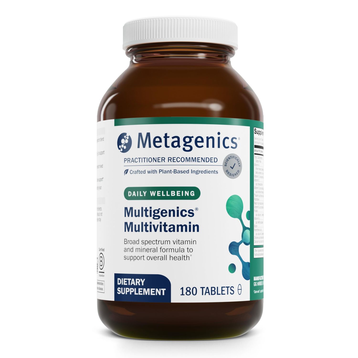 Metagenics Multigenics - Optimum Multiple VitaminMineral Formula Fast-Release Tablet - 30 servings, 180 Count (Pack of 1)