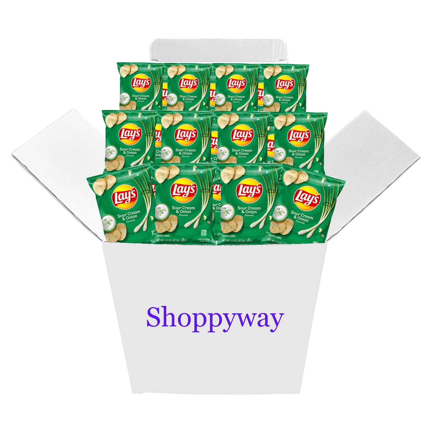 Lay&#39;s Sour Cream Onion Flavored Potato Chips, 1.5 oz Bags, Pack of 12, Bundled by Shoppyway