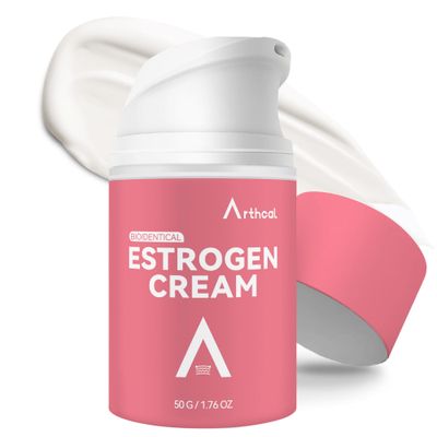 Arthcal Estriol Face Cream for Women Natural Bioidentical Estrogen Cream for Hot Flash Menopause Relief Wild Yam Hormone Balance Cream for Menstrual Cycle Support, Skin Firmness 1.76oz