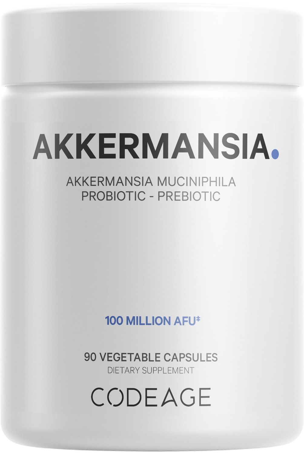 Codeage Akkermansia Muciniphila Probiotic Supplement - 3-Month Supply of Akkermansia Chicory Inulin - Daily Synbiotic Probiotic Chicory Root - 100 Million AFUs - Gluten-Free - 90 Capsules
