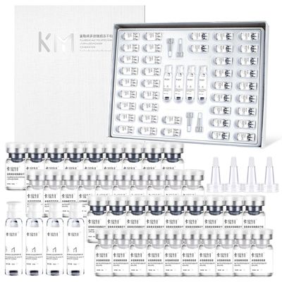 Fullerene Collagen Multi-Active Serum,Microneedling,Instant Face and Eye Lift,44 Vials of Newly Upgraded Moisturizing Serum