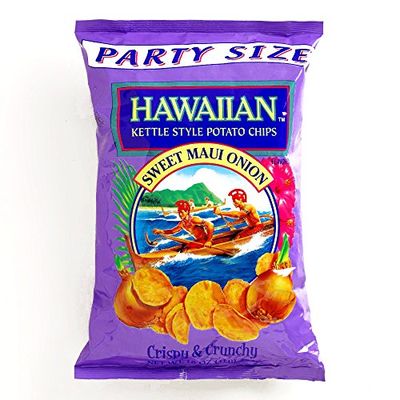 Hawaiian Sweet Maui Onion Kettle-Style Potato Chips 16 oz each (3 Items Per Order)