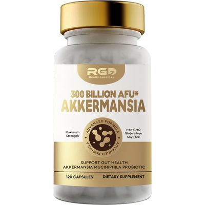 RGD Akkermansia Probiotics, 300 Billion AFU Probiotics for Digestive Health, Digestive Supplement Enzymes with Probiotics and Prebiotics