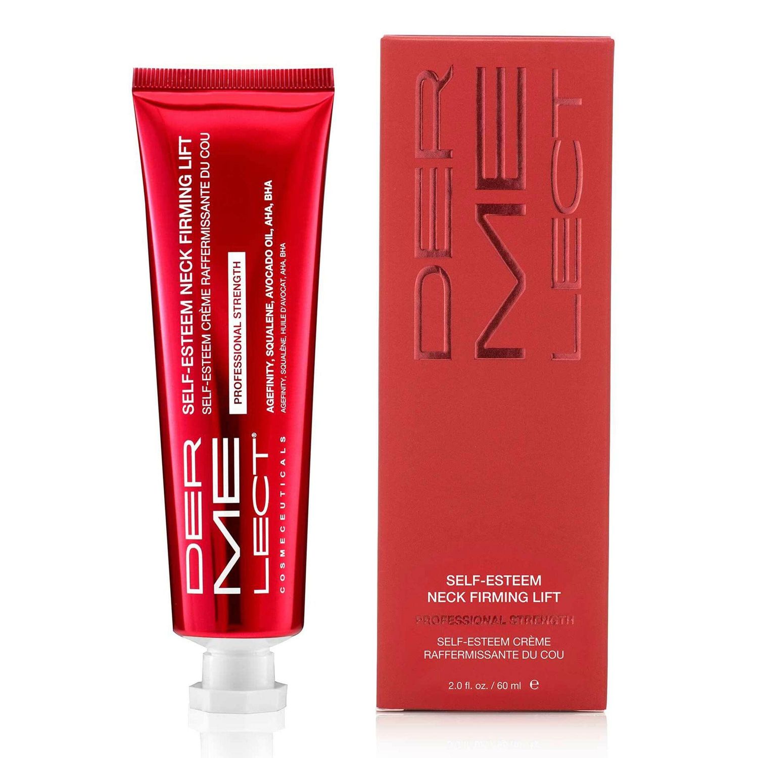 Dermelect Self-Esteem Neck Firming Lift Professional for Neck - Anti Aging Cream with Agefinity, Squalene, Green Tea Toning Hydrating Firming Treatment for Crepey Sagging Skin, Tech Neck 2 oz
