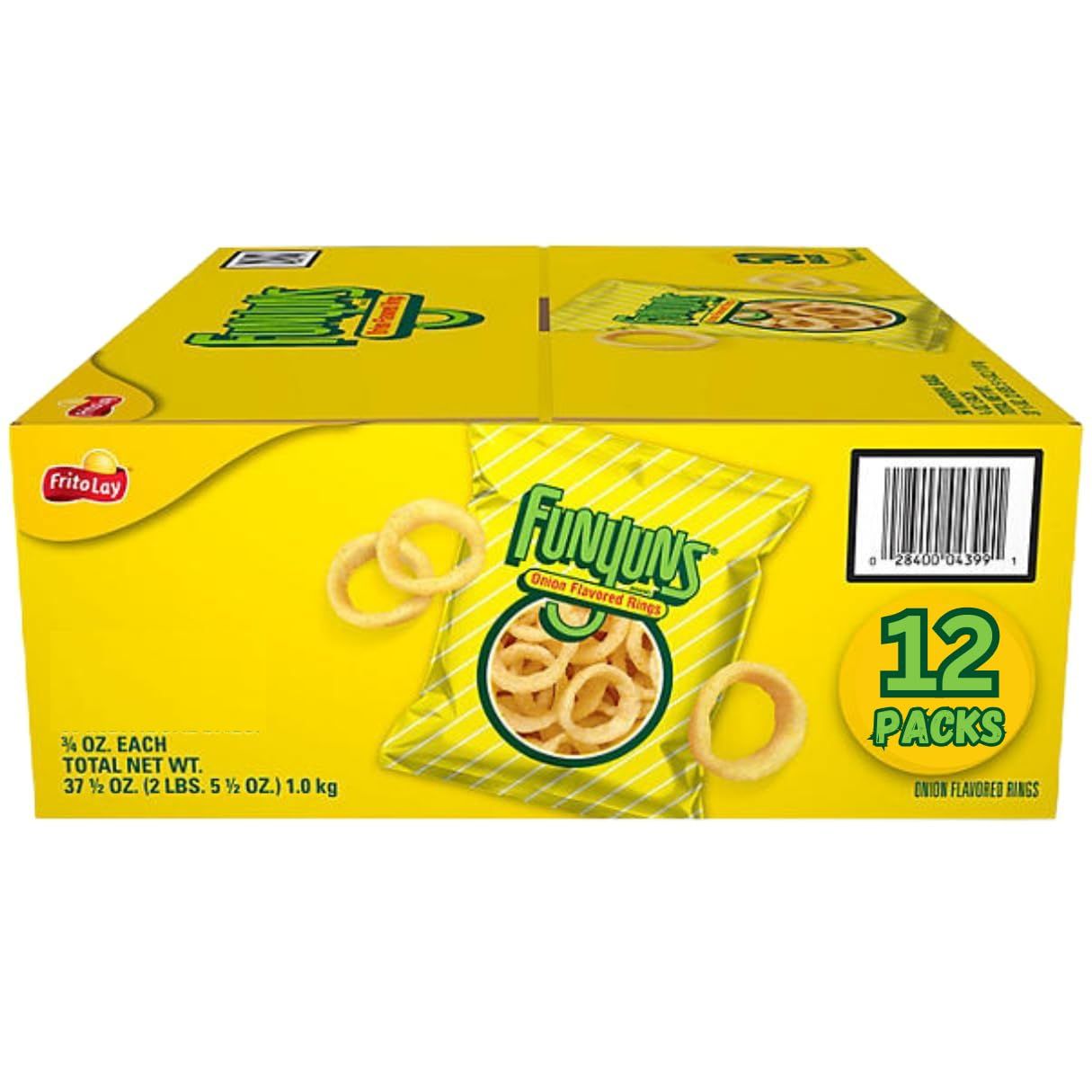 Funyons Onion Flavored Rings Snacks, 0.75oz 12 Ct - Spicy Funyons Onion Rings Snacks (Luxenton Tradmark Spoon Included)