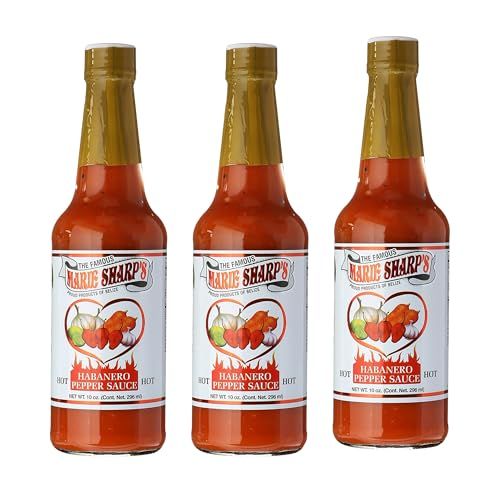 Marie Sharp's Hot Habanero Pepper Sauce, 10 oz Pack of 3