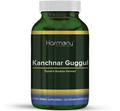 Kanchnar Guggul - Thyroid Glandular Harmony - 120 Vegan Capsules - Harmony Nutraceuticals Guggul Resin