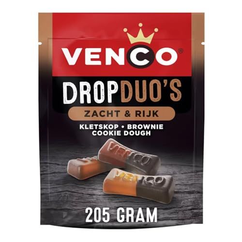 Venco Dropduo&#39;s Zacht Rijk I Soft Rich Brownie Cookie Dough Liquorice I 205 g 7.23 ounce