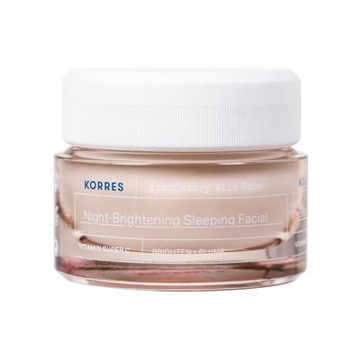 KORRES Wild Rose Skin Brightening Night Cream, Hydrating Face Moisturizer with Vitamin C, Hyaluronic Acid and Turmeric Extract, Overnight Facial Cream for Women with Tired, Depleted Skin, 40 ml
